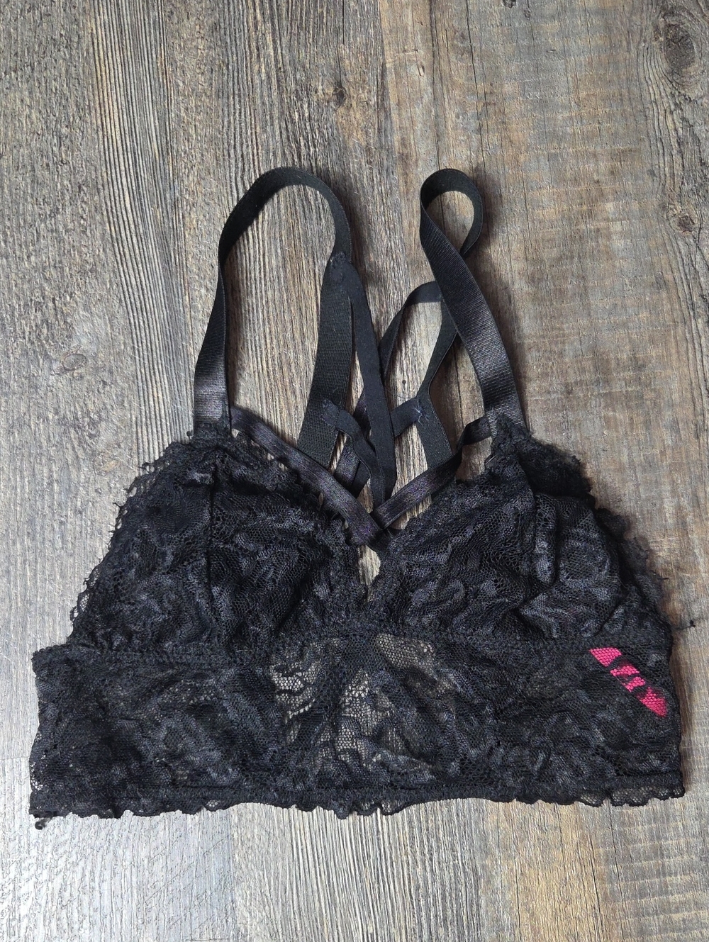 Strappy Lace Bralette - Black